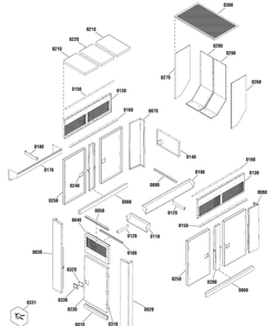 Enclosure Group Diagram and Parts List for 080087-00  Briggs and Stratton Generator